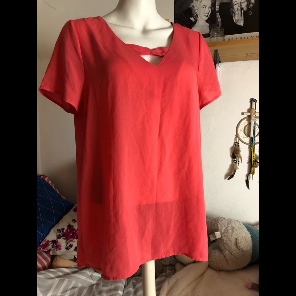 Pleione Cut Out Neck Blouse M